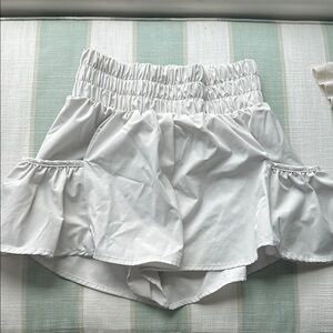 White Ruffled Women's Shorts